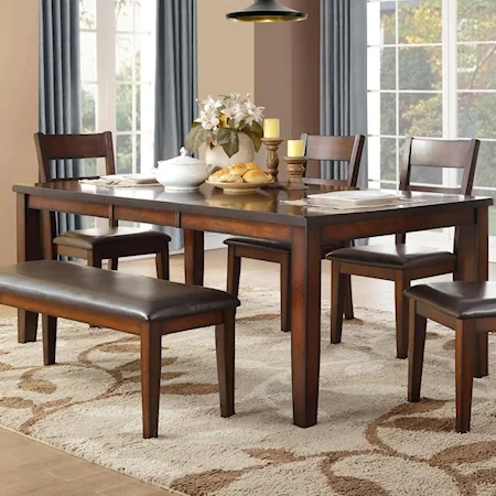 Transitional Dining Table with Table Leaf
